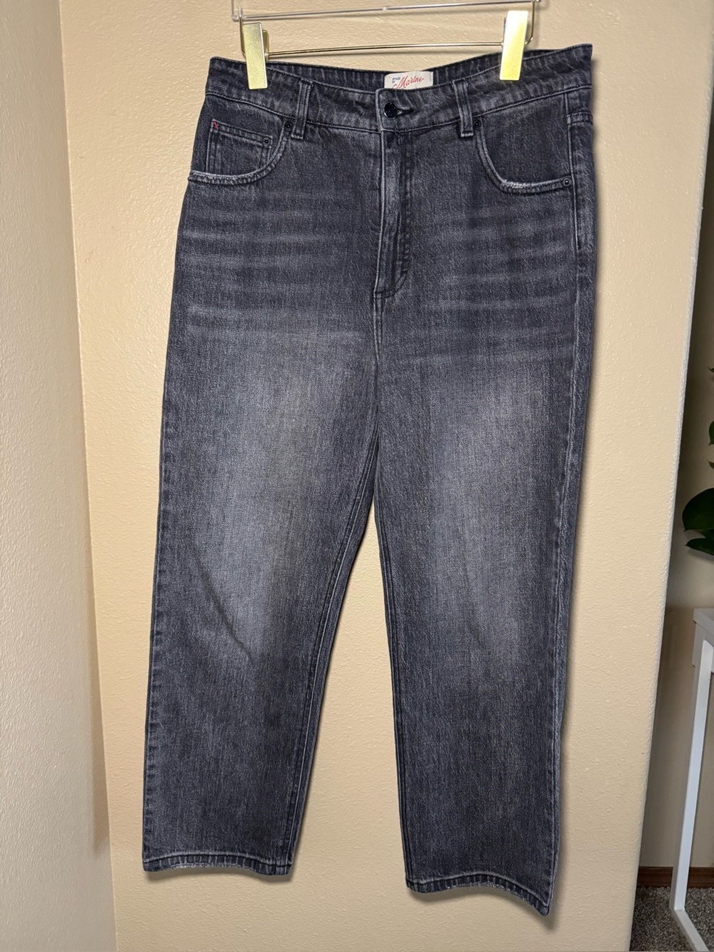 Marine Layer Charlie Denim Straight Leg Pant Denim Jeans Women’s size 12 - Picture 2 of 13